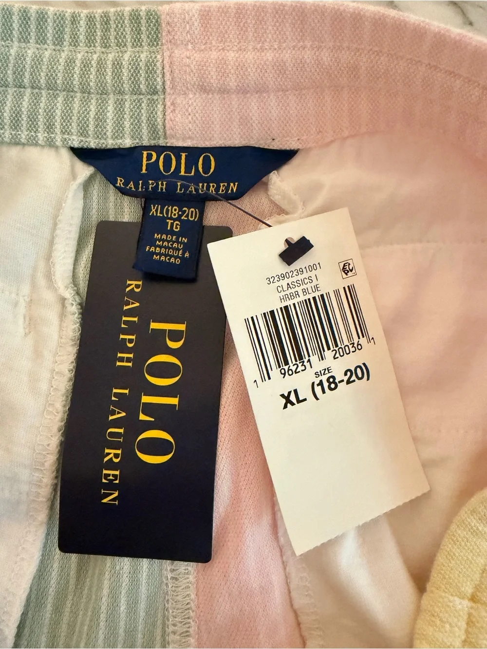 NWT Polo Ralph Lauren Colorblock Pastel Seersucker Shorts - Boys XL (18-20)